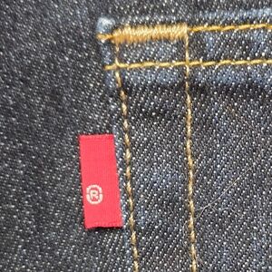 Distressed Levi's 527 Blank Red Tab Denim Blue Jeans 33 x 34